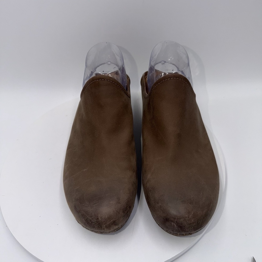 Dansko Melody Slip On Taupe Burnished Calf Leather Mules Size EU 41 11-11.5 US - Picture 3 of 8
